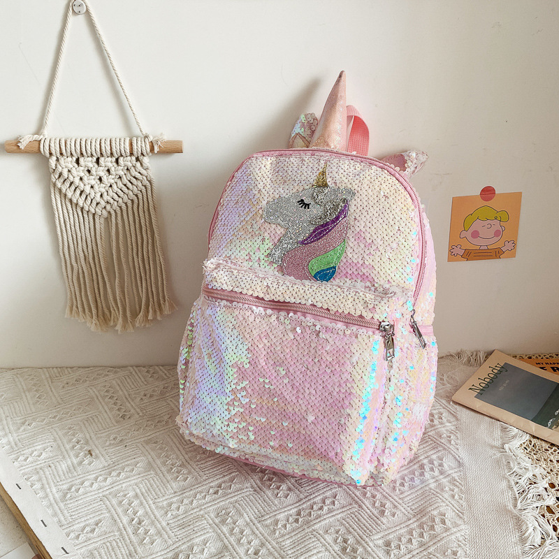 Fashion Backpack Women - Рюкзак с пайетками в виде единорога,