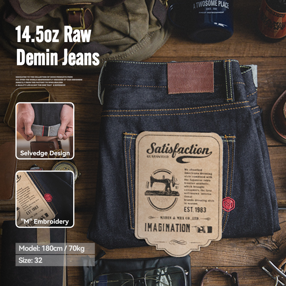 Levis Jeans 501 - Мужские джинсы Maden Retro 14,5 унций