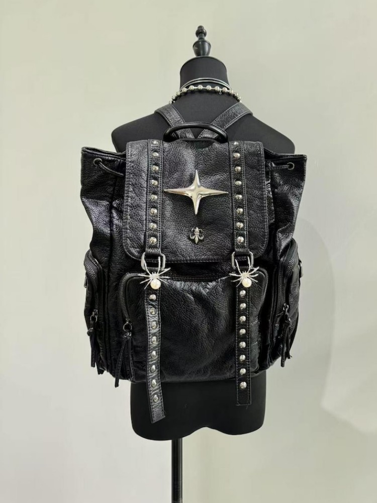 Leather Backpack Vintage - Готическая панк-сумка из искусственной кожи с