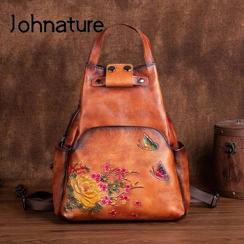 Leather Backpack Vintage - Рюкзак Johnature из натуральной кожи с