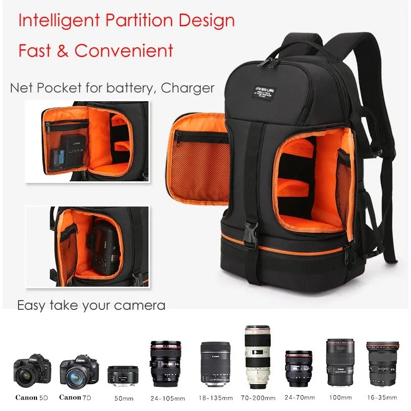 Laptop Backpack 15.6 - Водонепроницаемый рюкзак для видеокамеры с отражающей