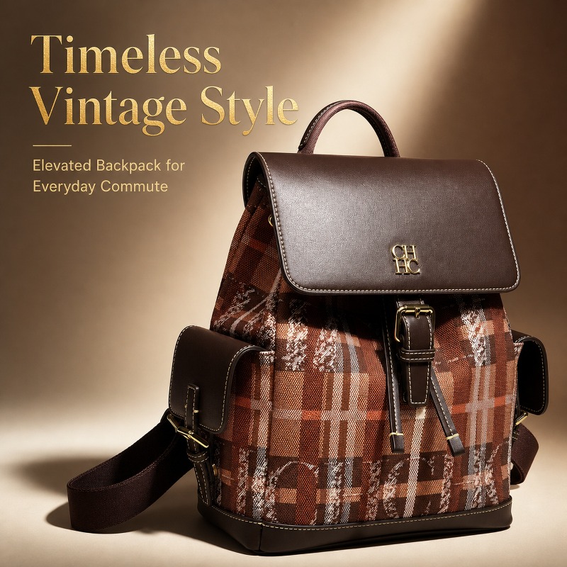 Fashion Backpack Women - Модный рюкзак CHHC в стиле колор-блок,