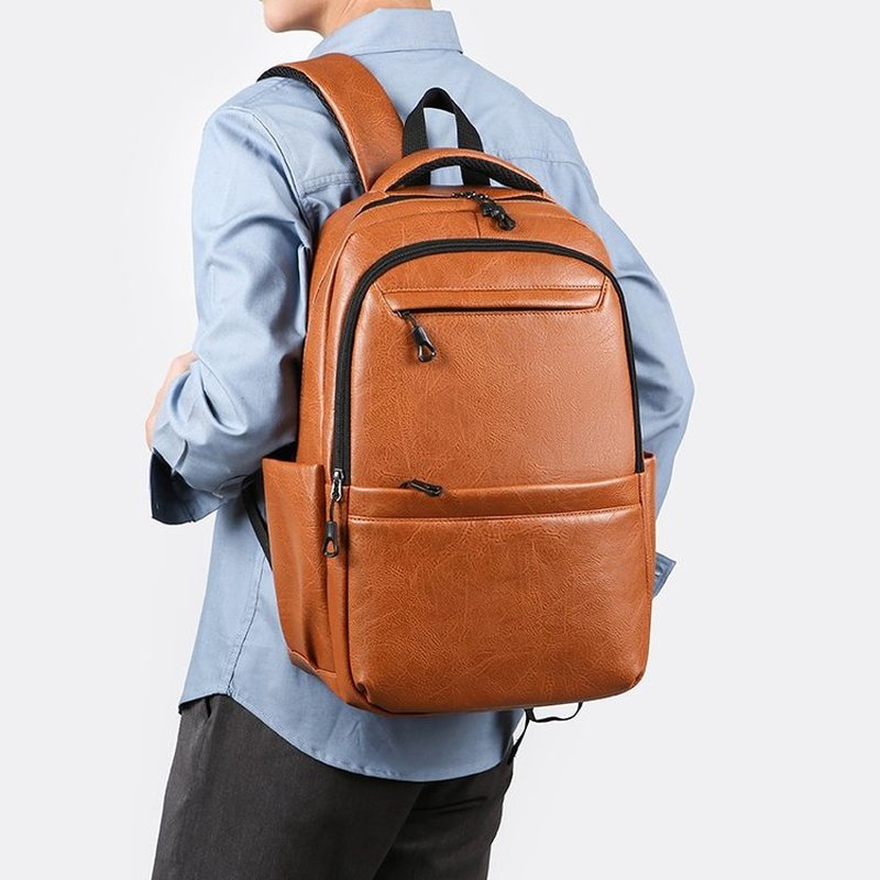Laptop Backpack 15.6 - Кожаный деловой рюкзак премиум-класса – сумка