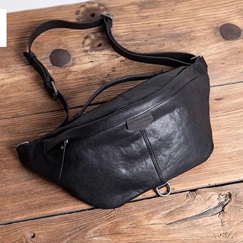 Leather Backpack Vintage - AETOO Ретро мужская нагрудная сумка ручной