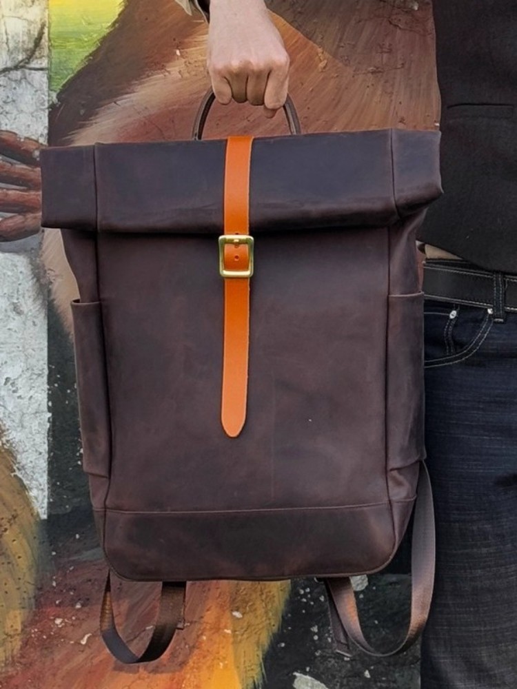 Мужской кожаный рюкзак большой – обзор и цена Leather Backpack Vintage