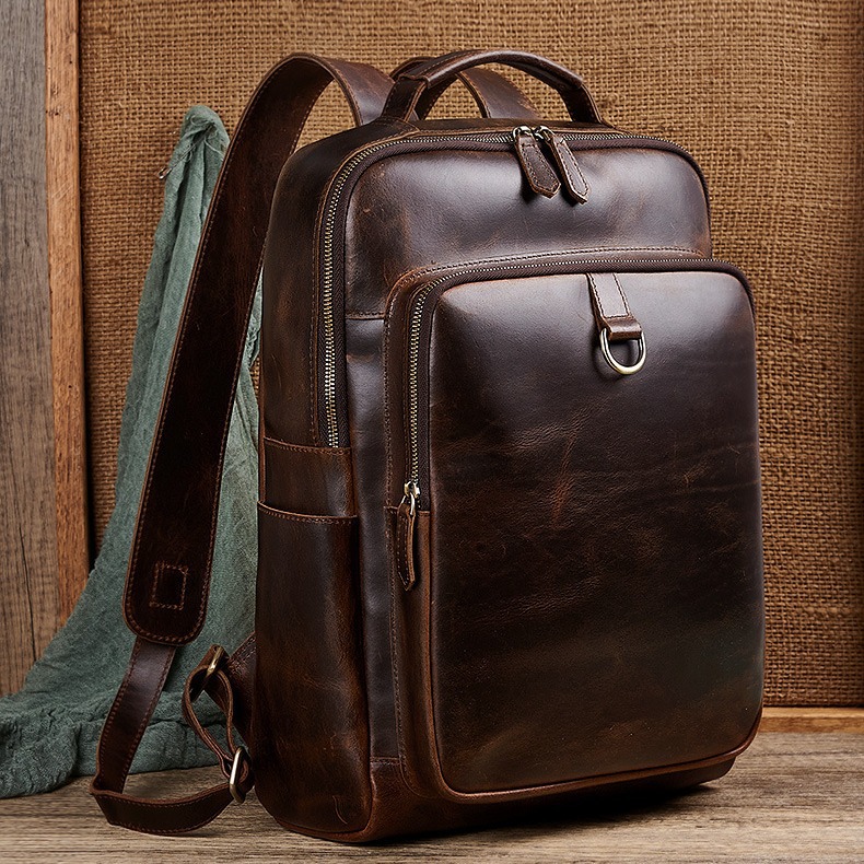 Мужской рюкзак для ноутбука из – обзор и цена Leather Backpack Vintage