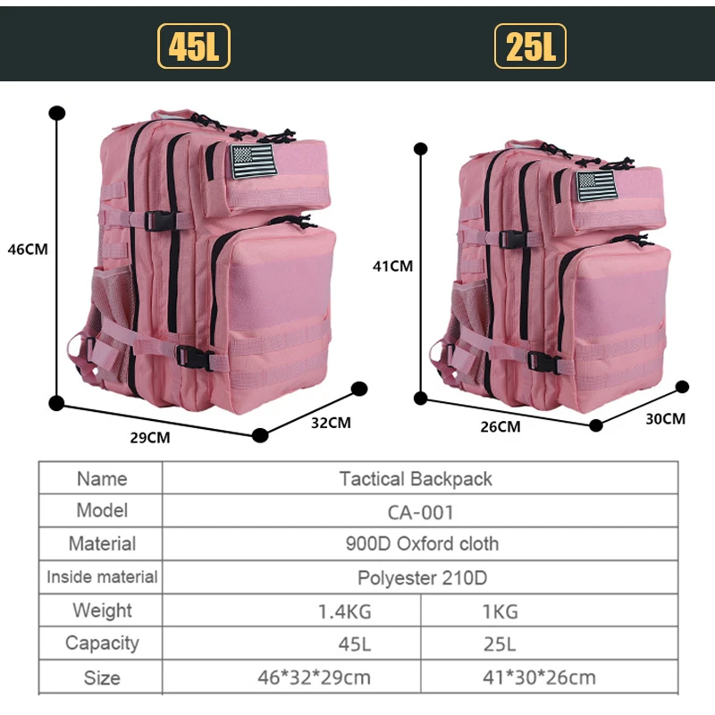 25L/45L 3P тактический рюкзак  – обзор и цена Urban Backpack Tactical