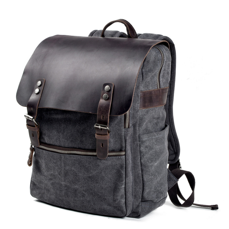 Ретро-рюкзак для мужчин, двойн – обзор и цена Canvas Backpack Casual